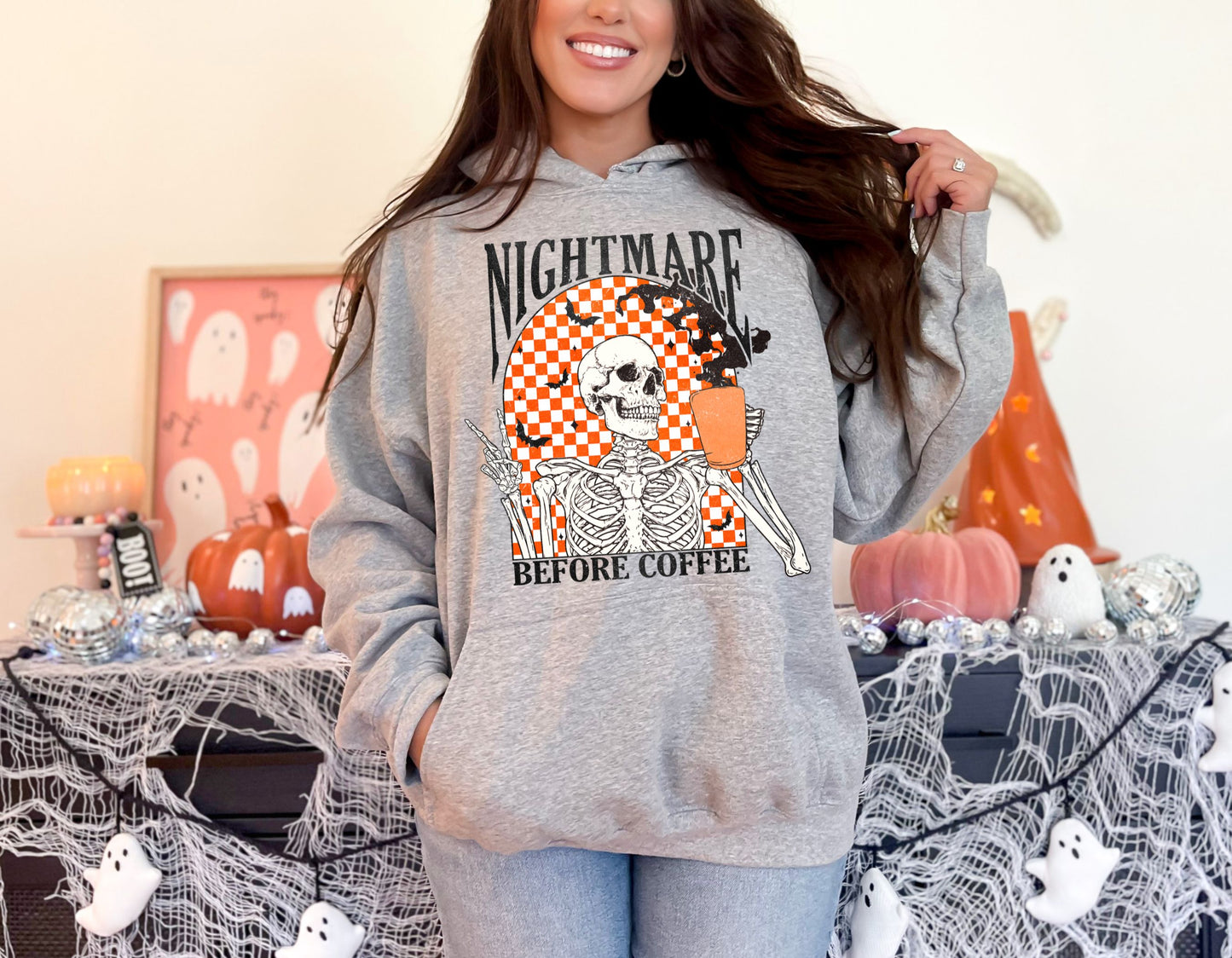 Nightmare Before Coffee Hoodie (Orange)