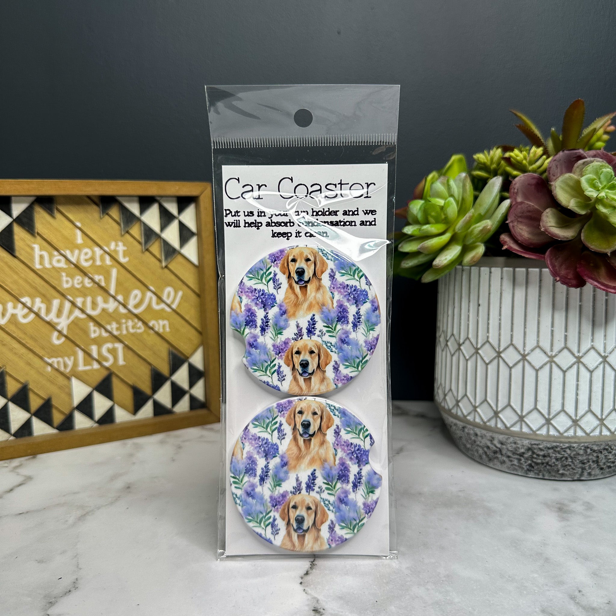 Golden Retriever Car Coasters