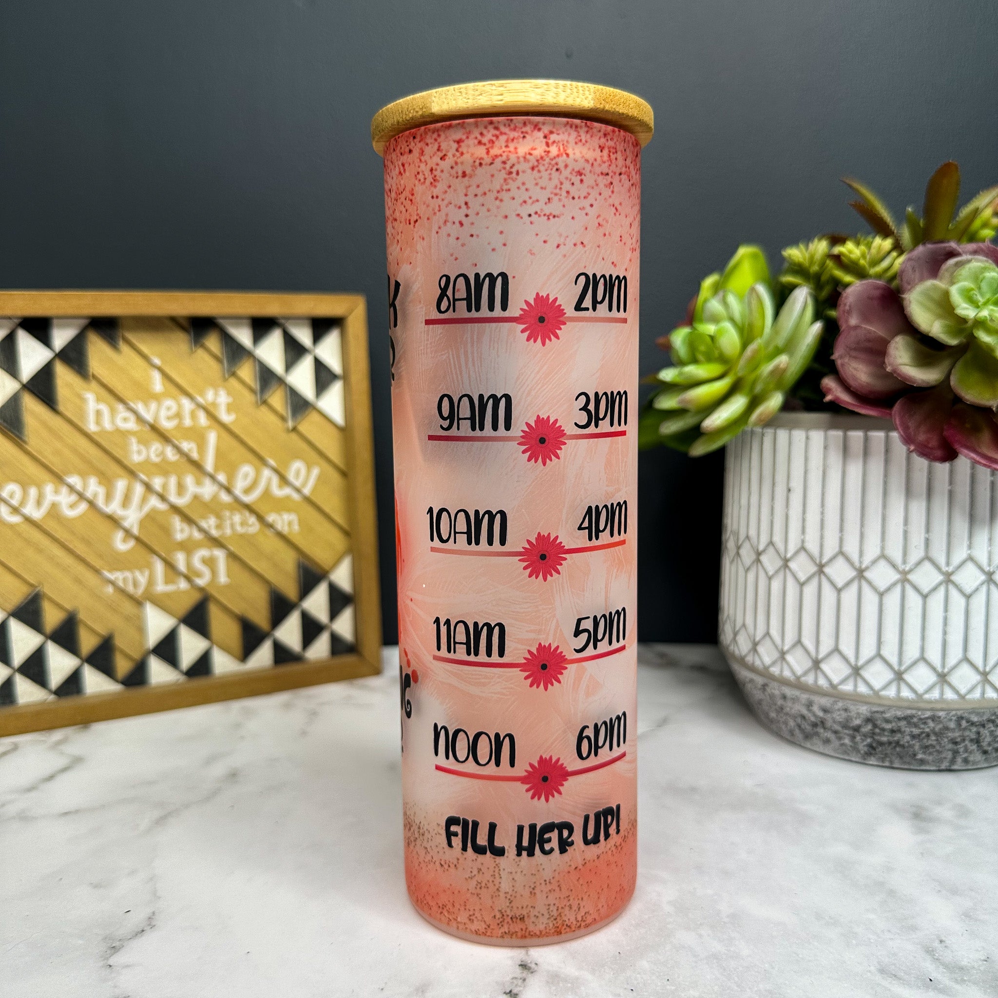 Drink Your Flocking Water Frosted Glass Tumbler