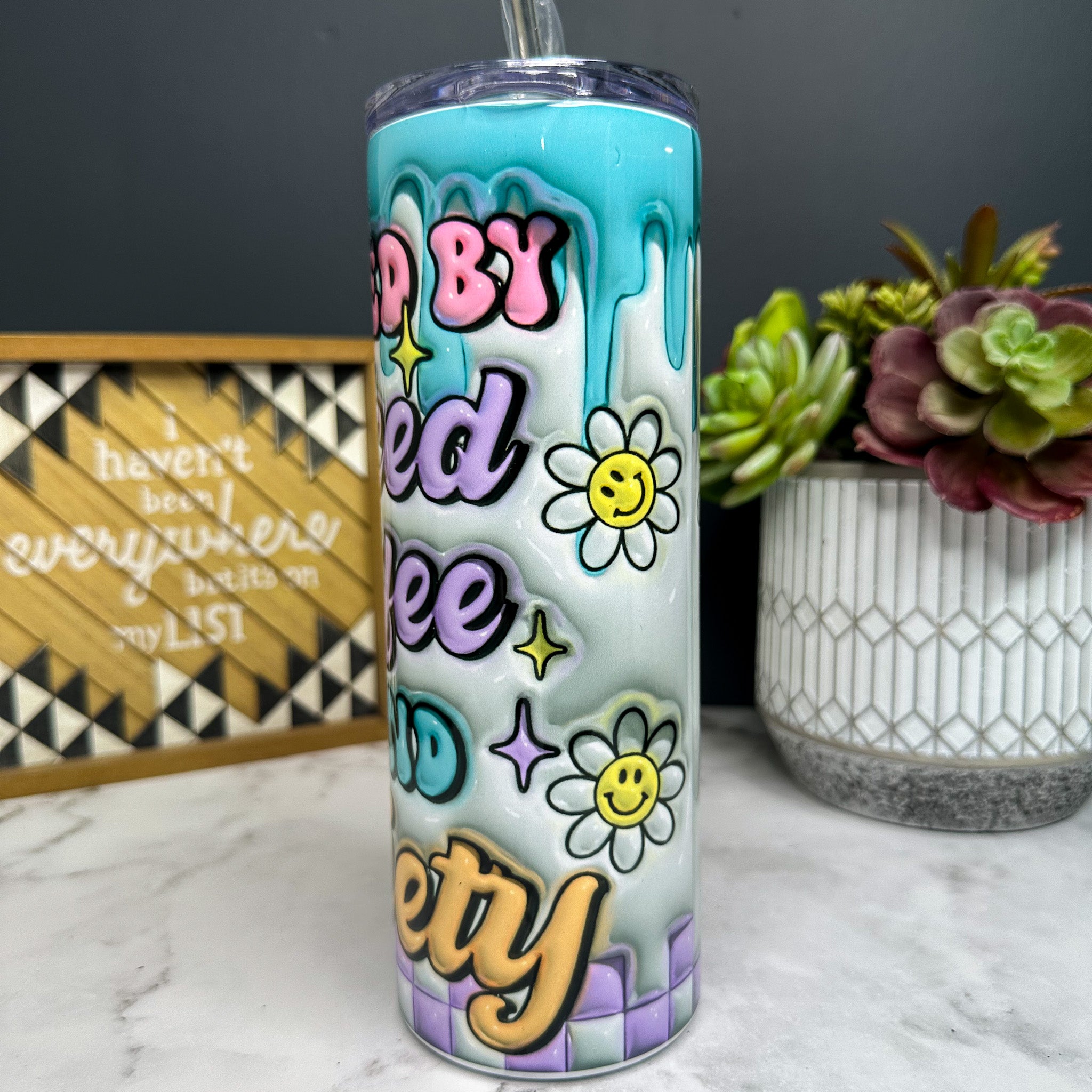 Fueled By Iced Coffee & Anxiety 3D Tumbler