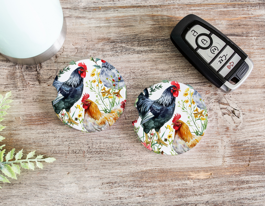 Chicken Ceramic Car Coasters