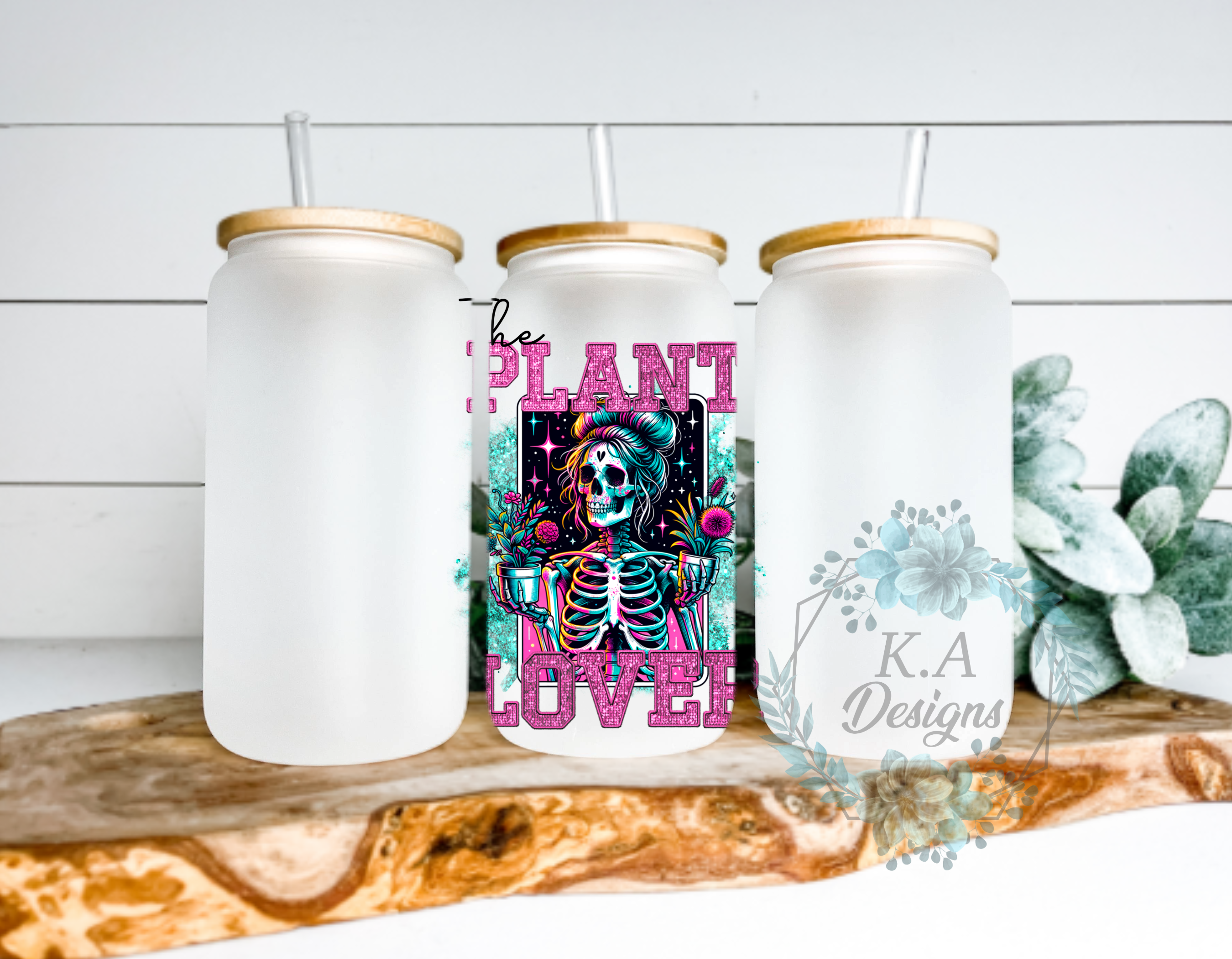 The Plant Lover Frosted Glass Can