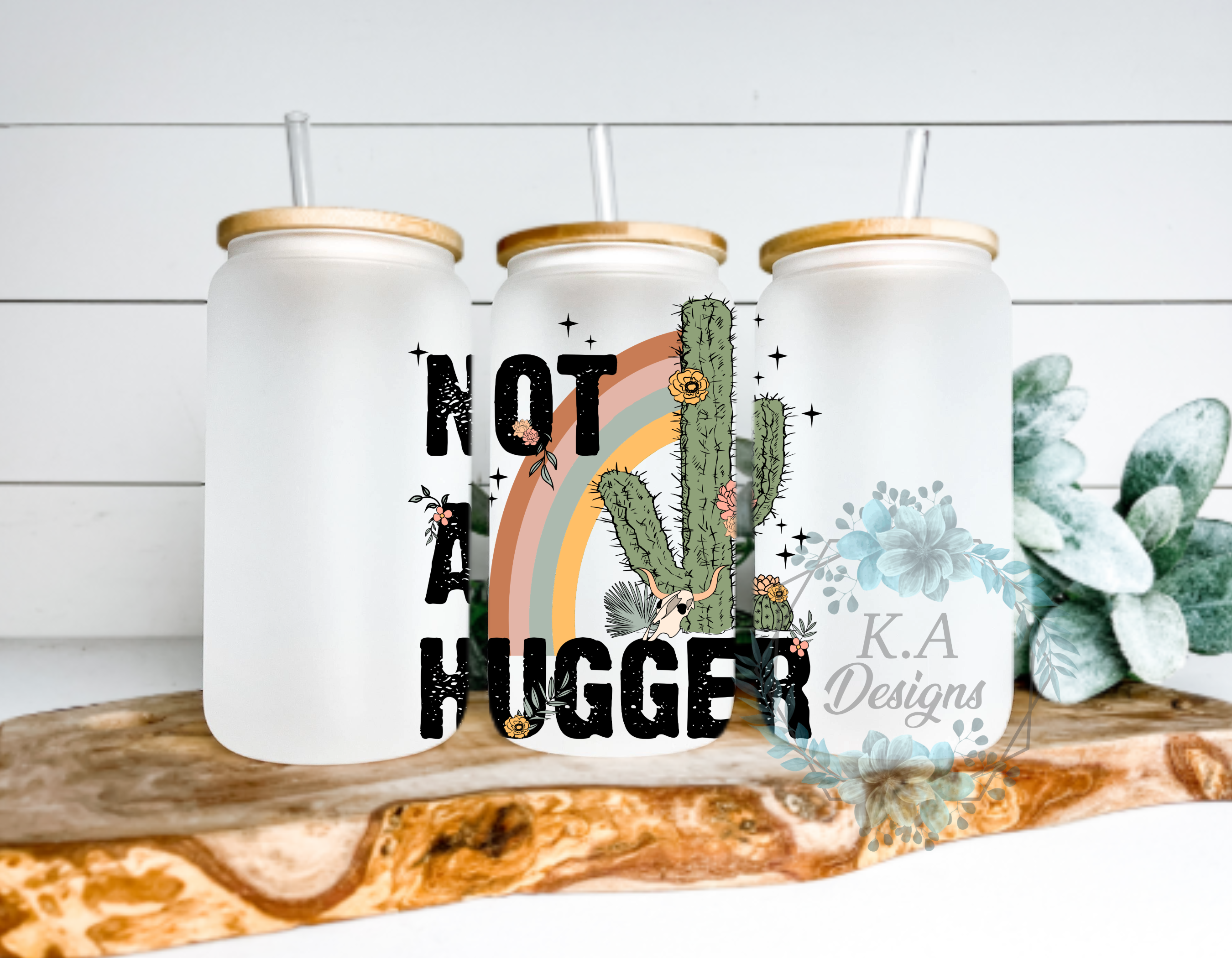 Not A Hugger Frosted Glass Can