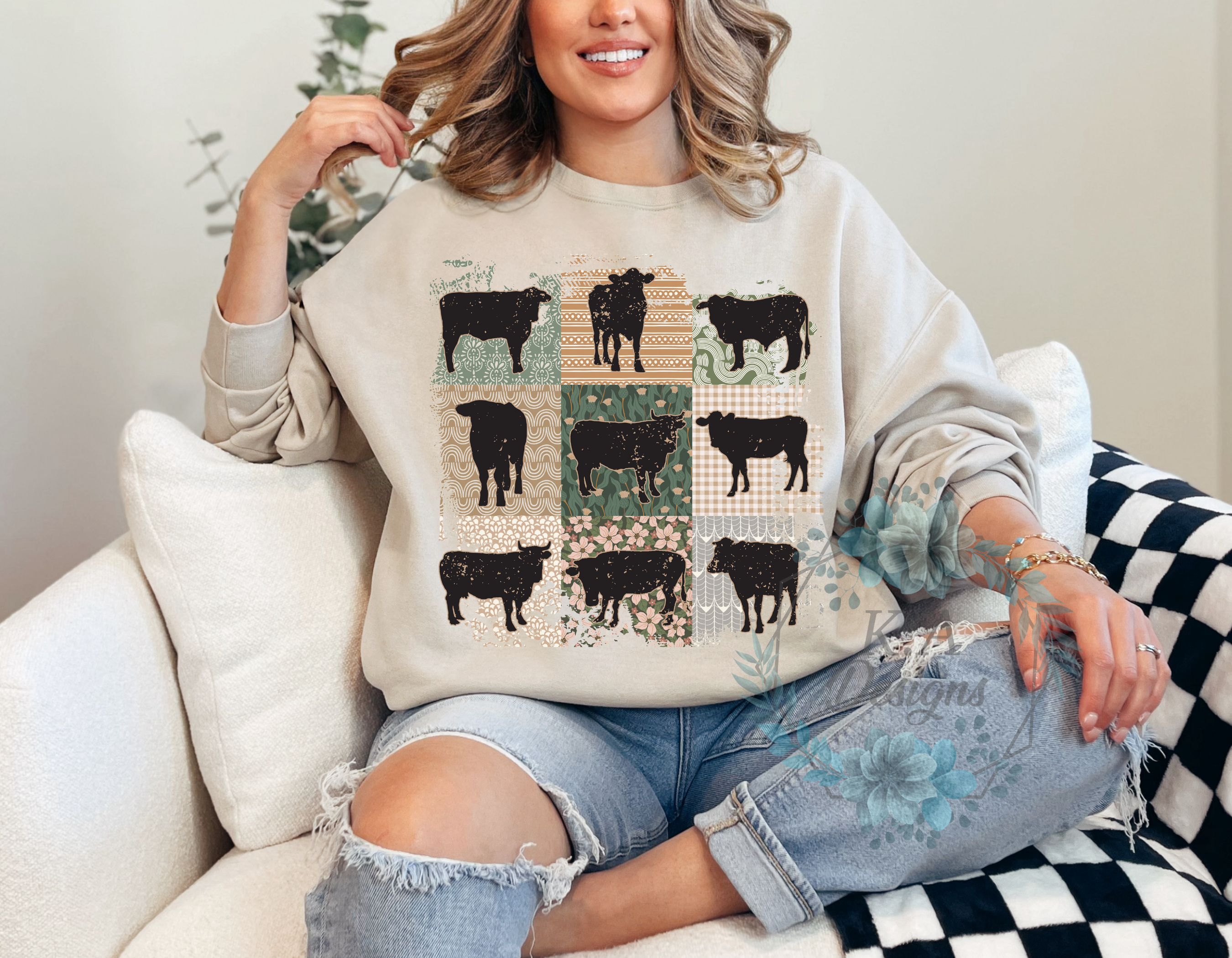 Vintage Cow Sweatshirt