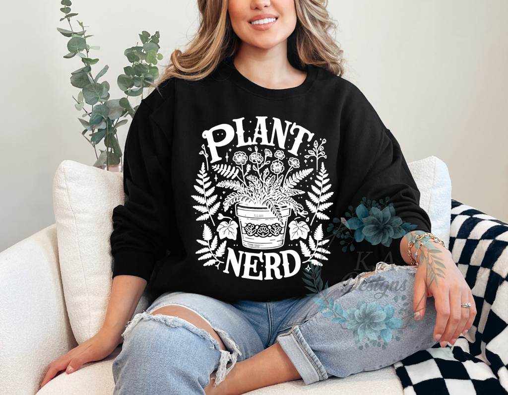 Plant Nerd White Sweatshirt