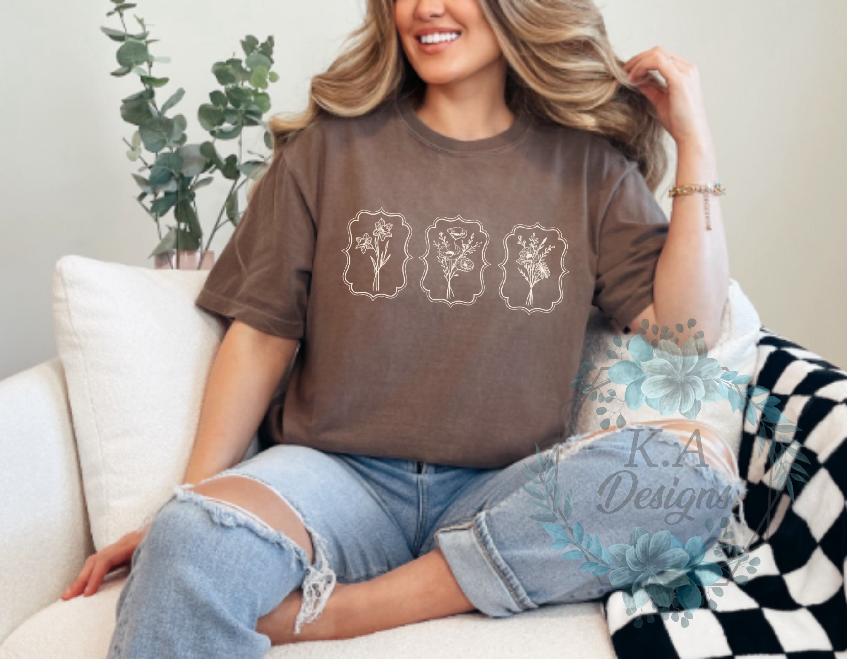 Floral Stamp T-Shirt