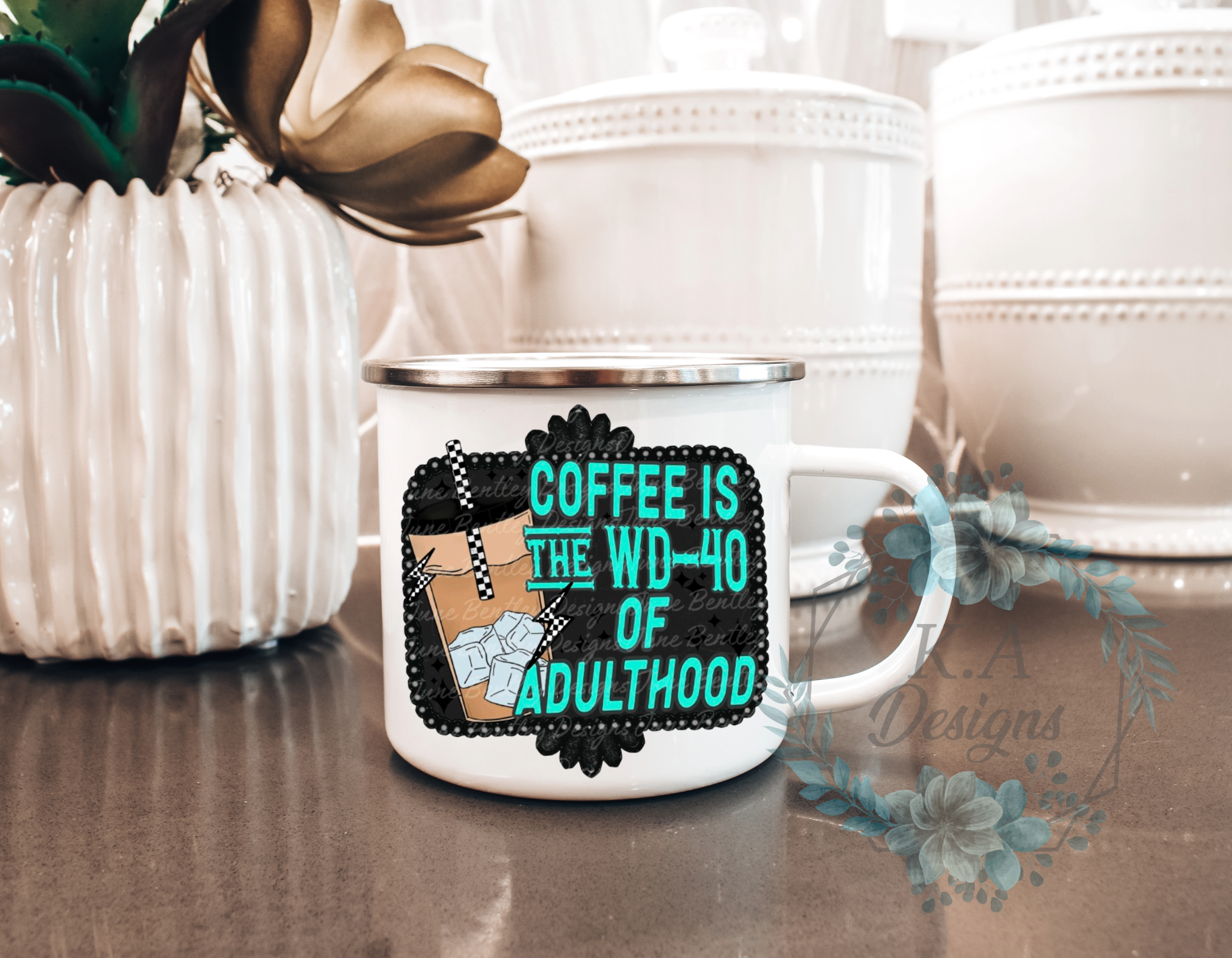 Coffee Is The WD-40 Of Adulthood Enamel Mug
