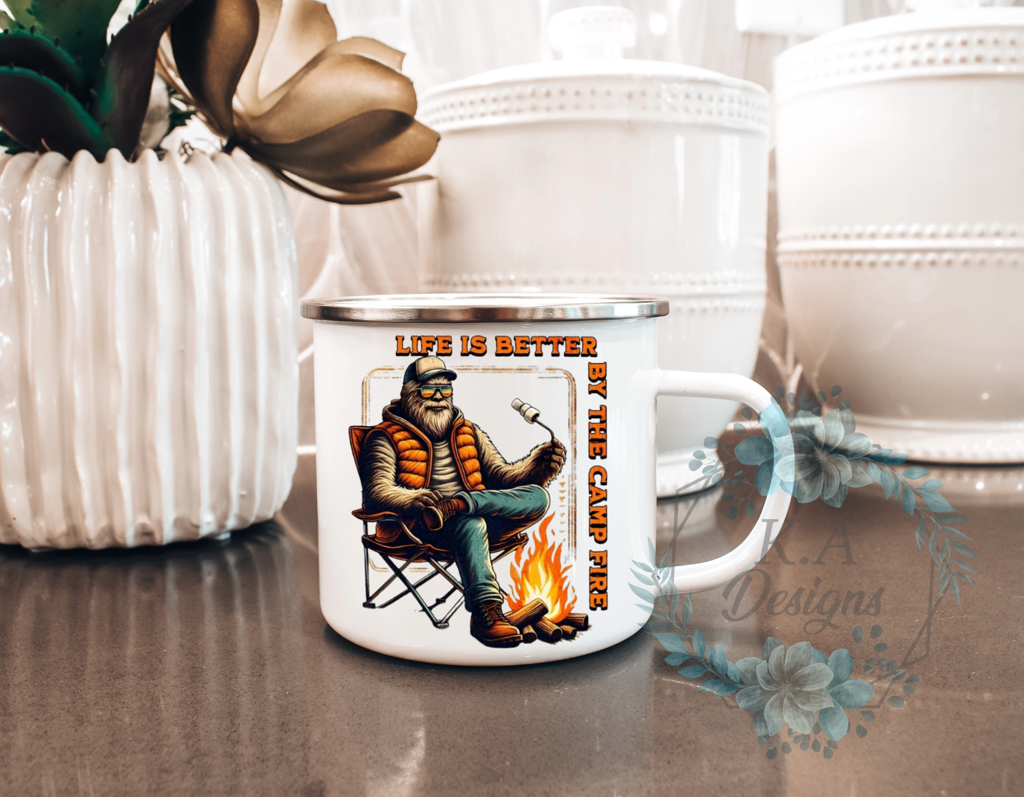 Life Is Better By The Campfire Enamel Mug
