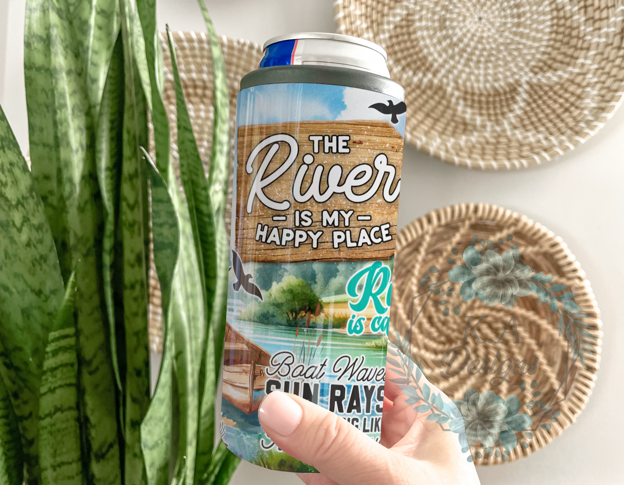The River Is My Happy Place Can Cooler