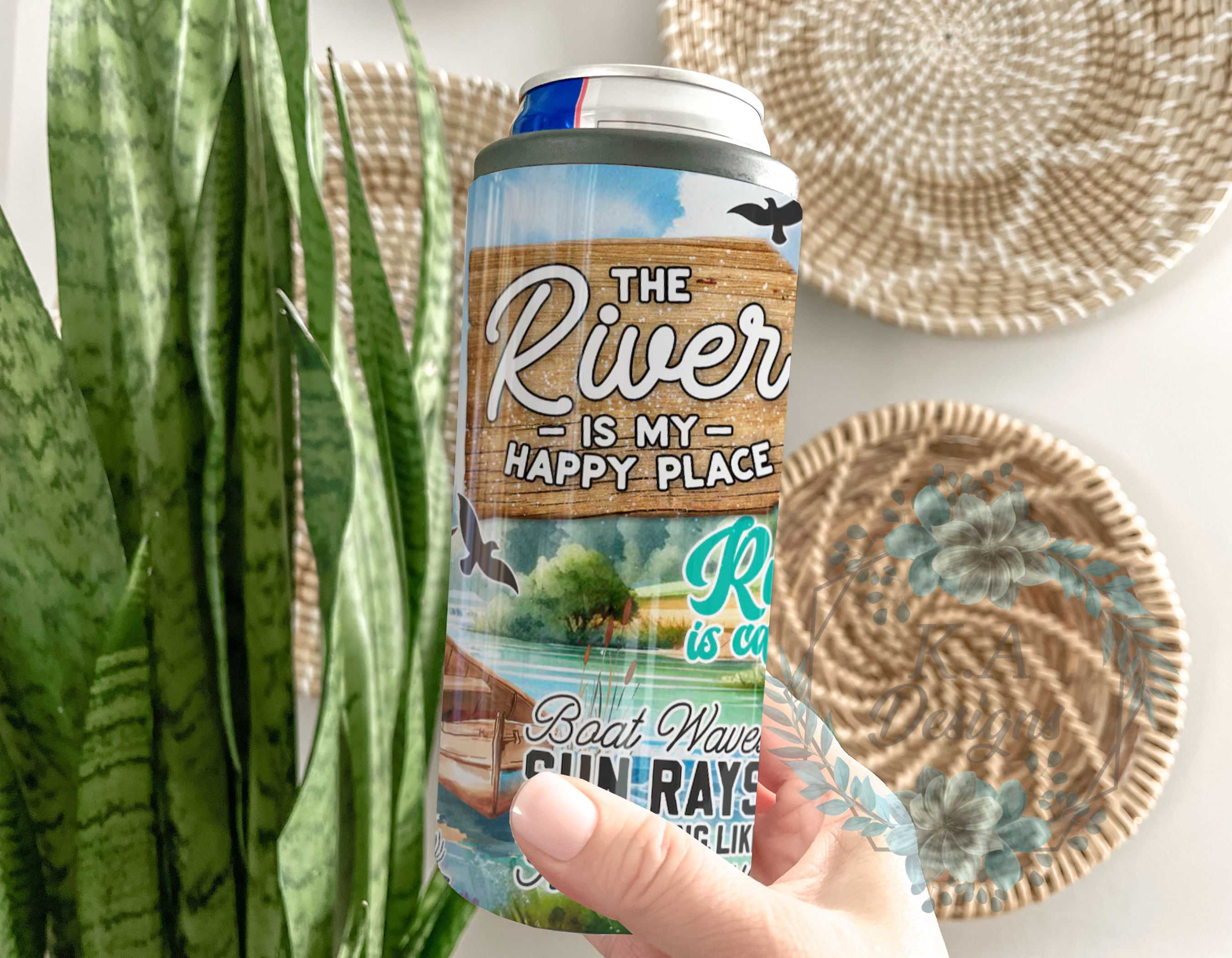 The River Is My Happy Place Can Cooler