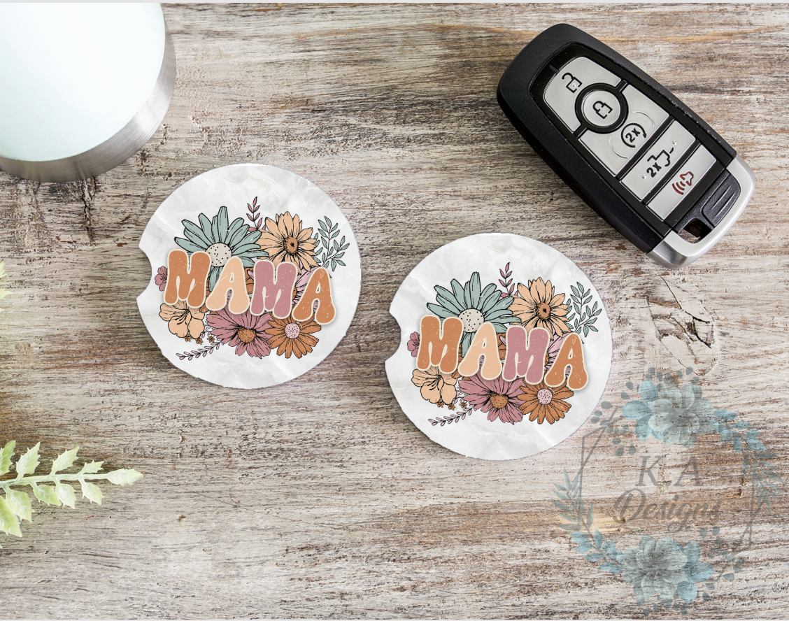 Floral Mama Ceramic Car Coasters