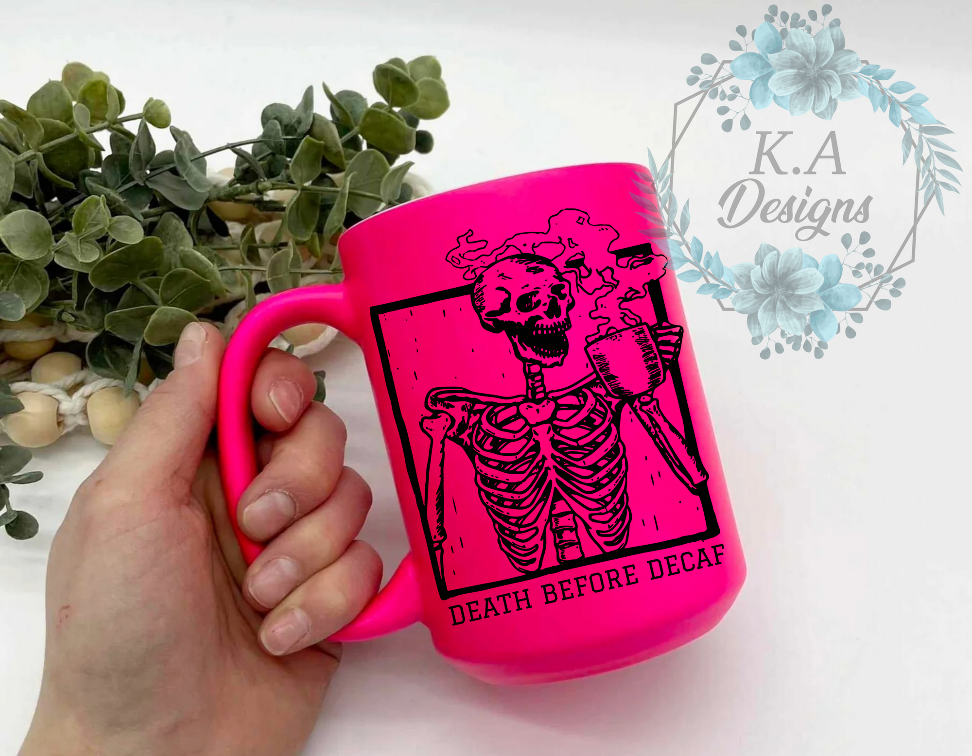 Death Before Decaf Neon Mug