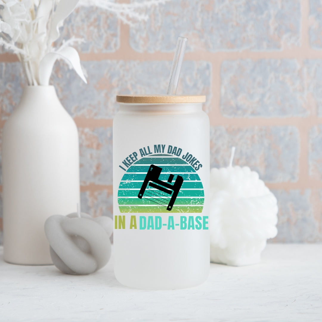 Dad-A-Base Frosted Glass Can
