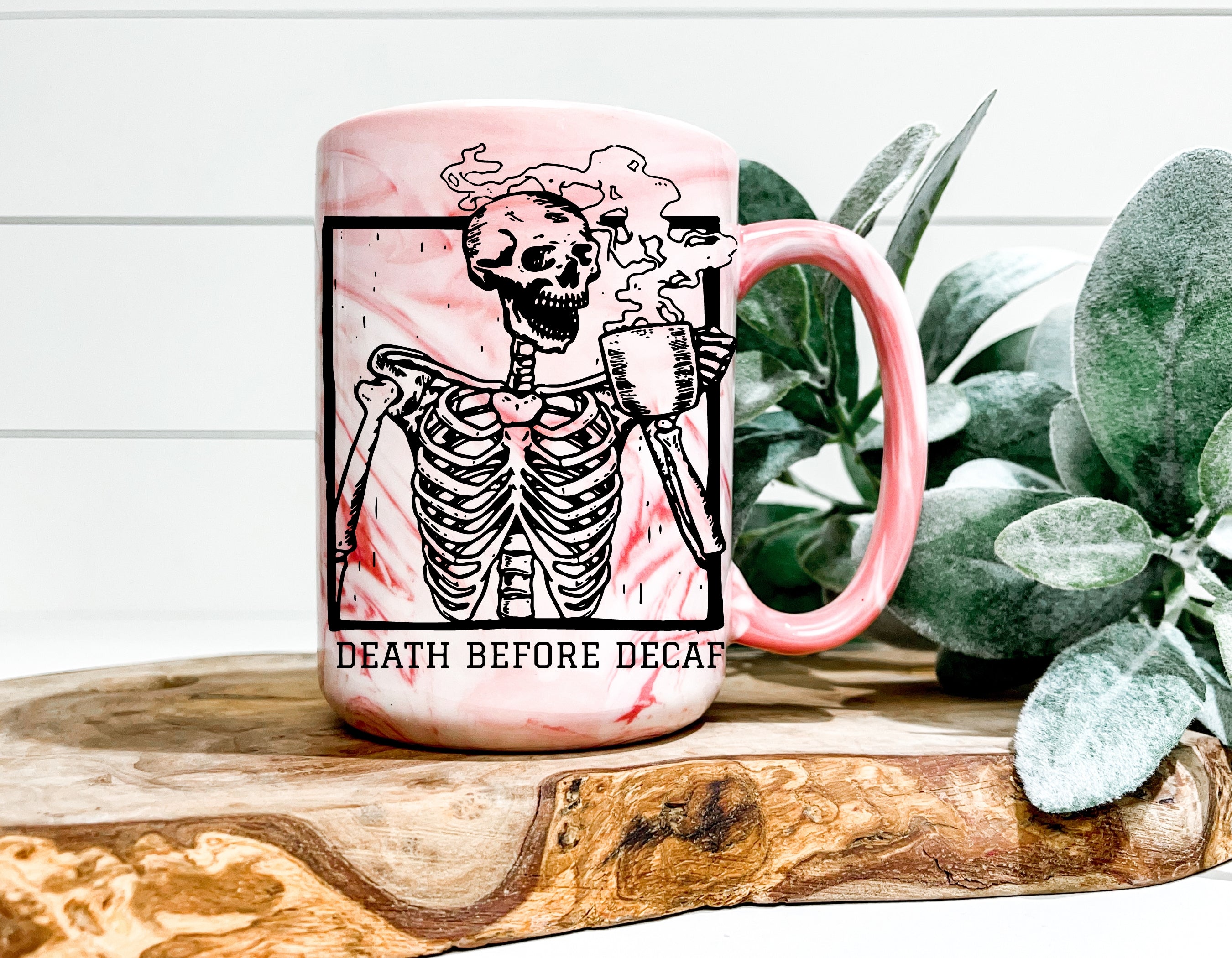 Death Before Decaf Marble Mug