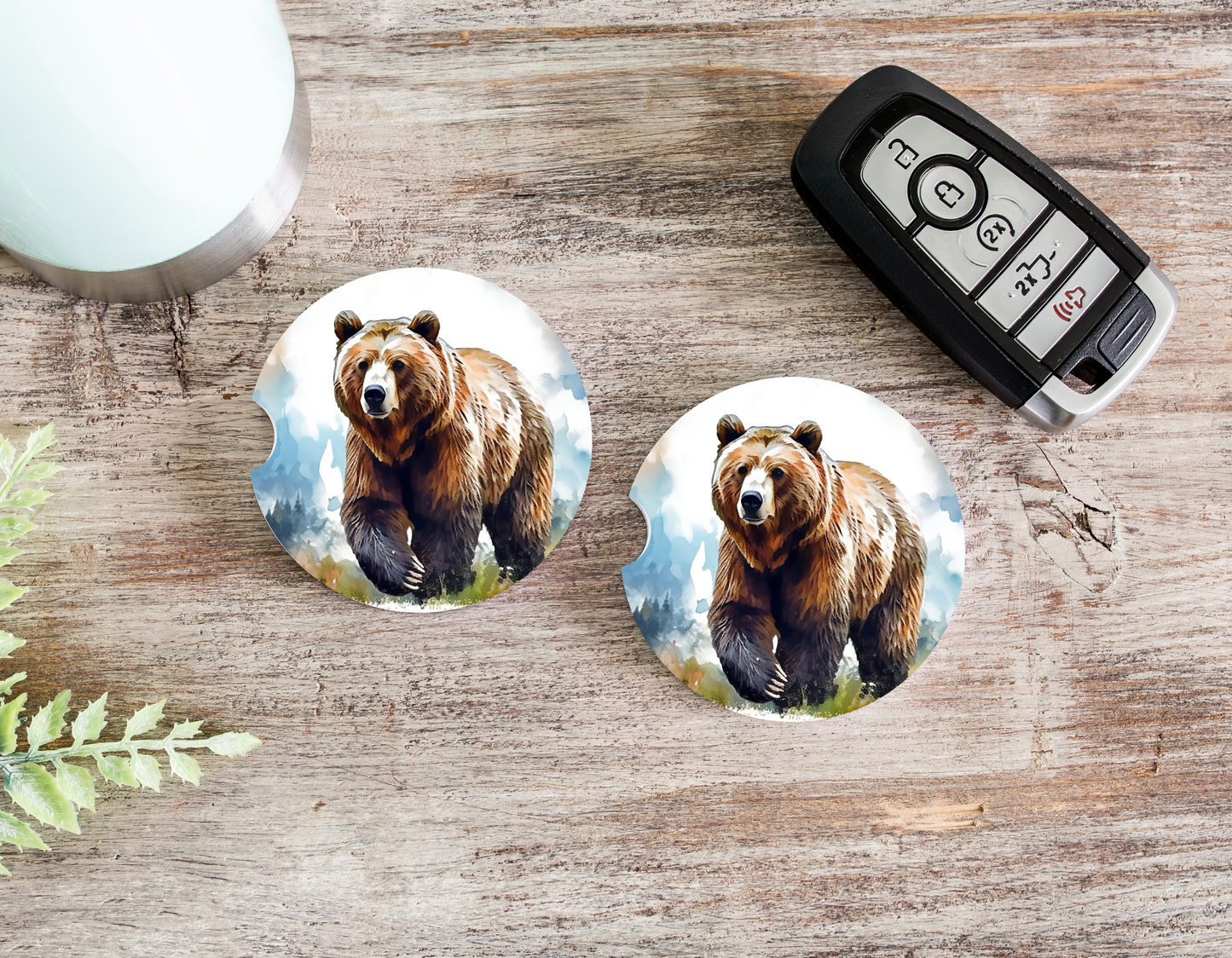 Bear Ceramic Car Coasters