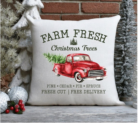 Farm Fresh Christmas Trees Pillow Cover