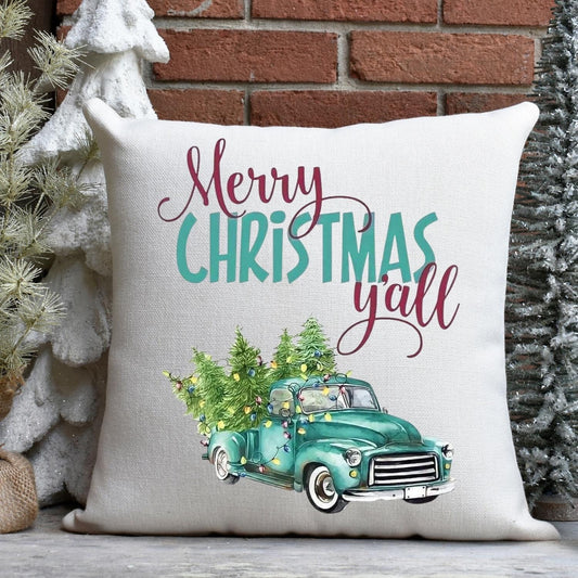 Merry Christmas Ya'll Pillow Cover