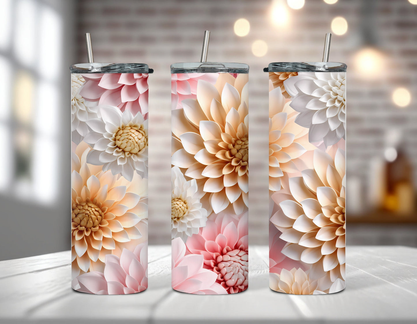 3D Dahlia Tumbler