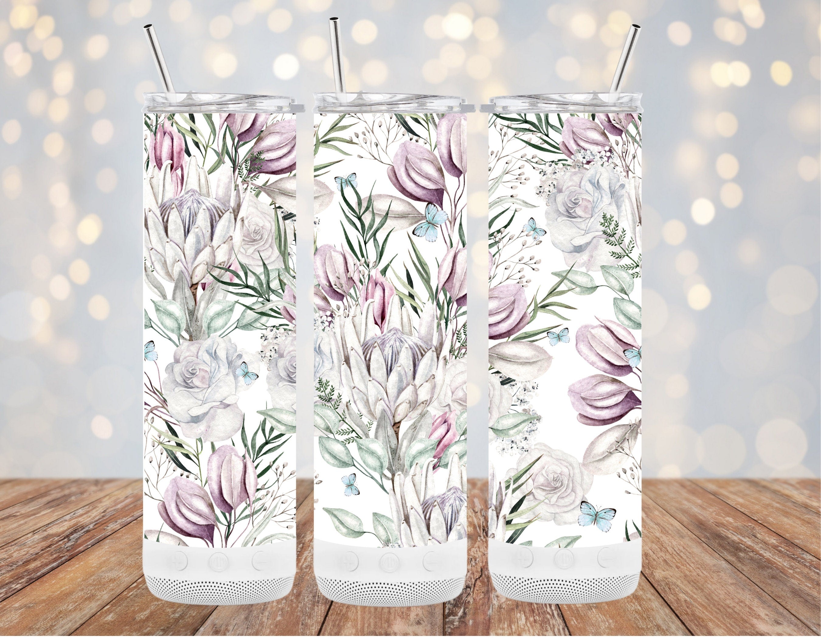 Floral Bluetooth Speaker Tumbler