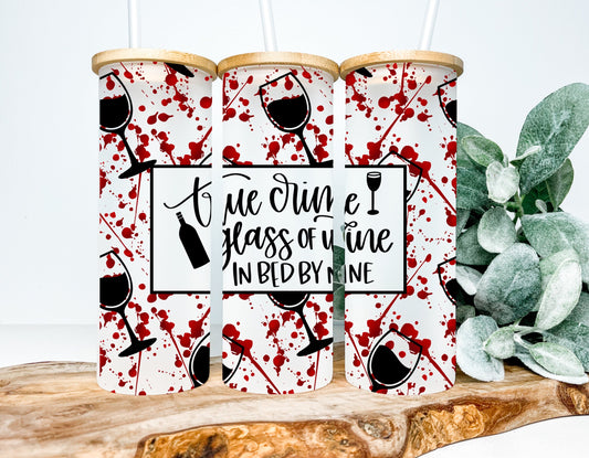 True Crime Glass Of Wine In Bed By Nine Glass Tumbler